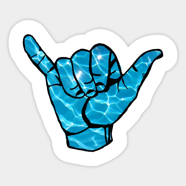 Watery hang loose hand Sticker by lolosenese